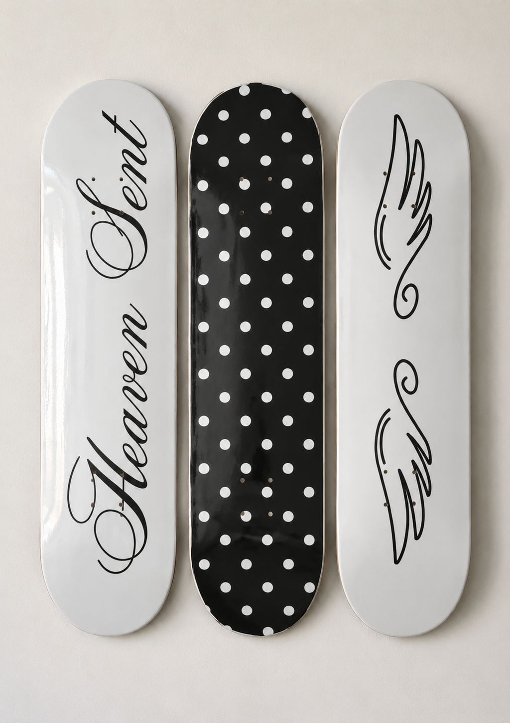 Heaven Sent Polka Dot Skateboard Wall Decor Art