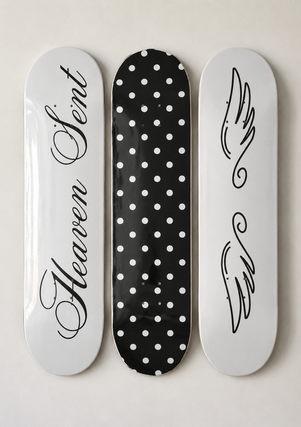 Heaven Sent Polka Dot Skateboard Wall Decor Art