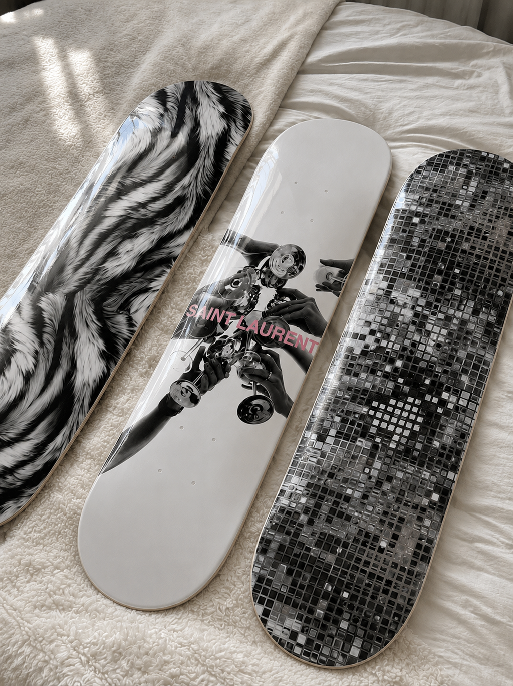 Saint Laurent Disco Skateboard Wall Decor Set