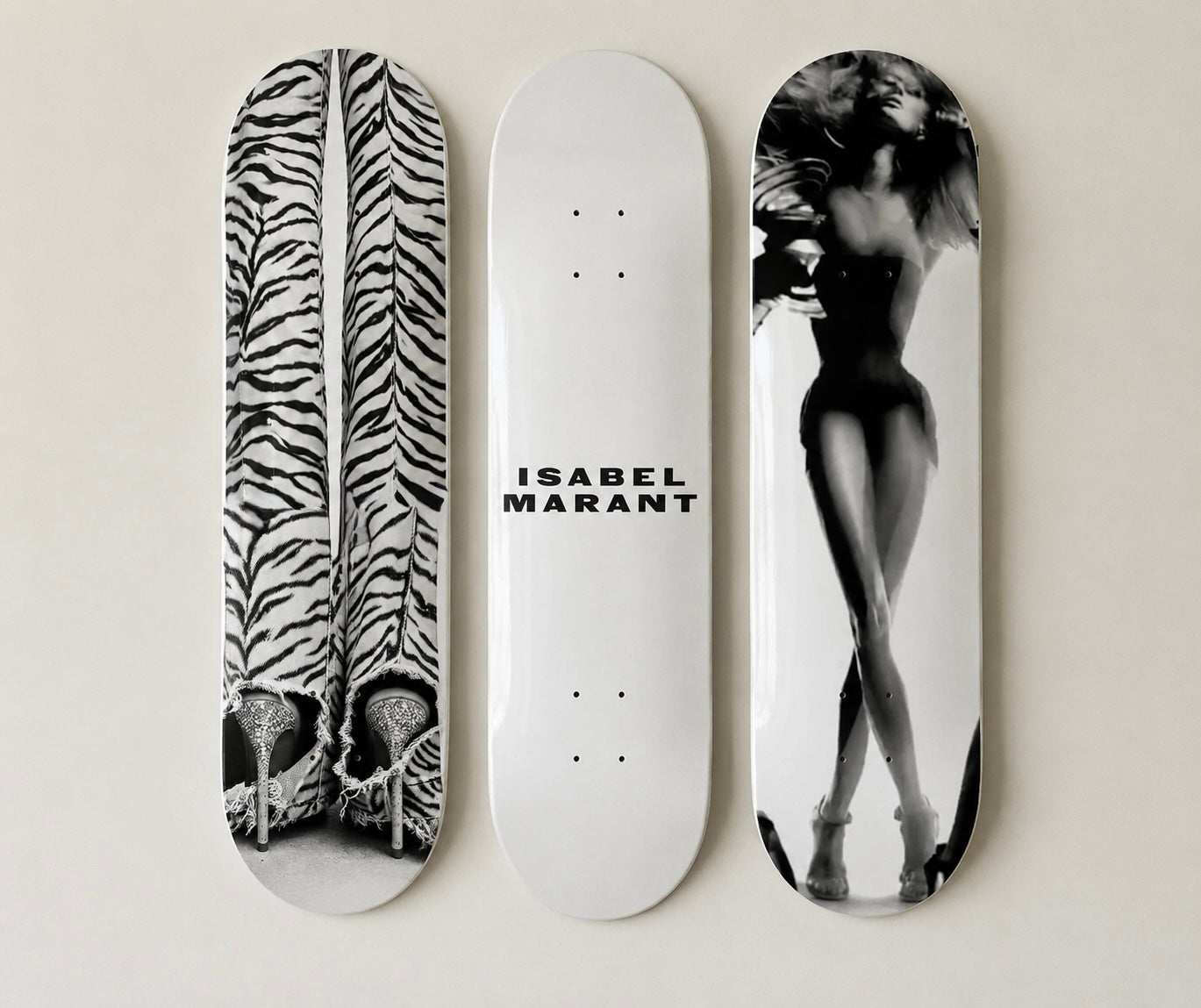 Isabel Marant and Zebra Print Skateboard Wall Decor Set