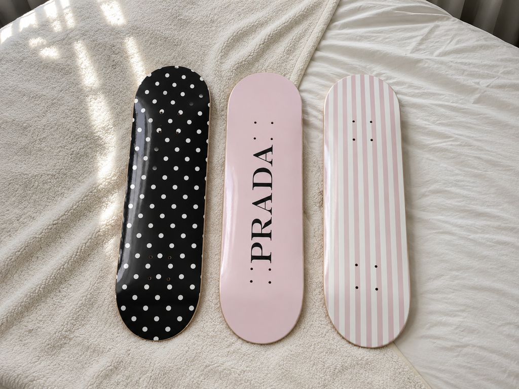 Prada and Polka Dot Skateboard Wall Decor Set