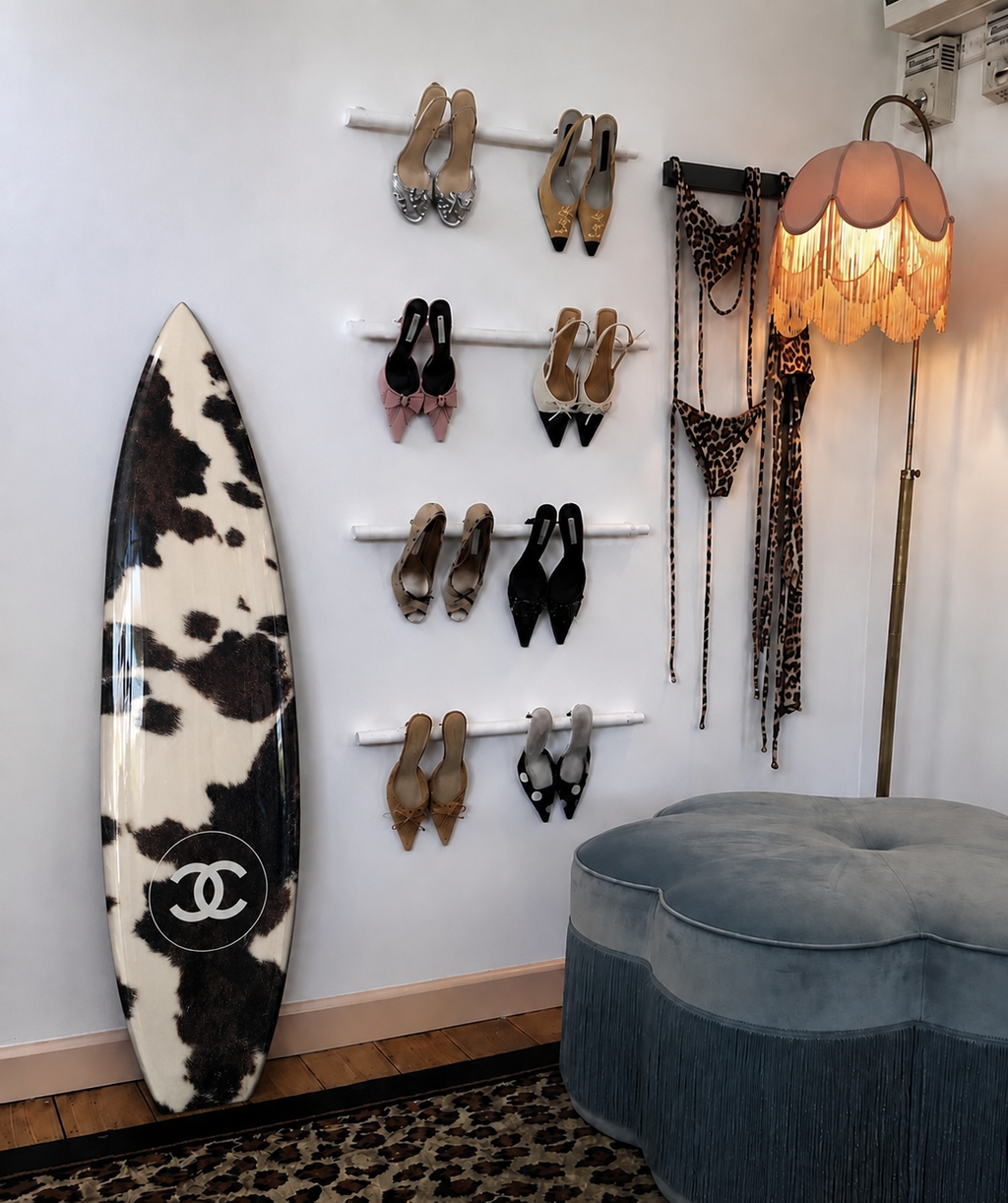 Cow Print Surfboard Wall Decor