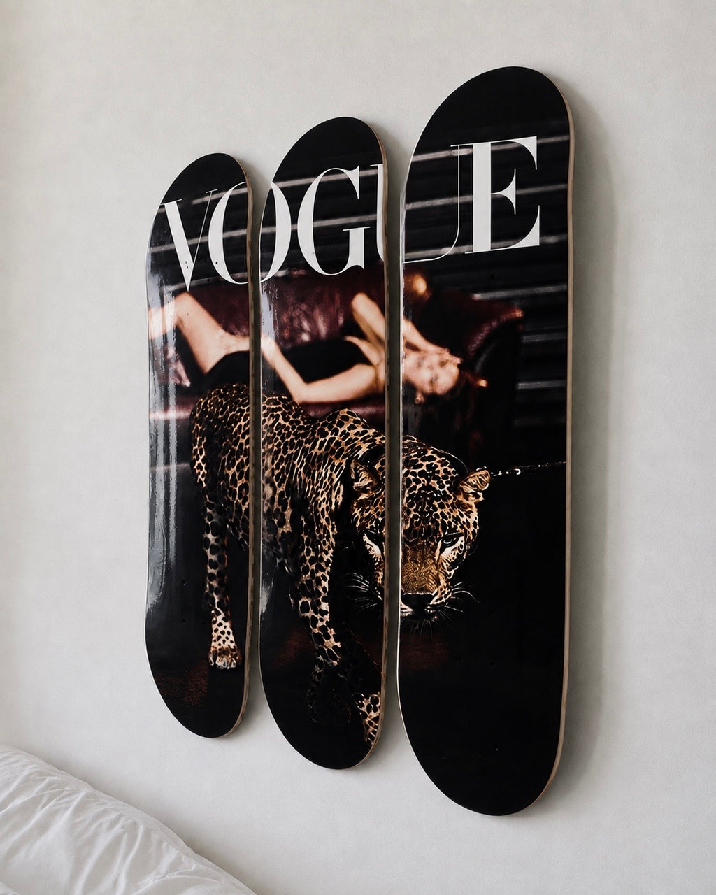 Vogue Cheetah Print Skateboard Wall Decor Set