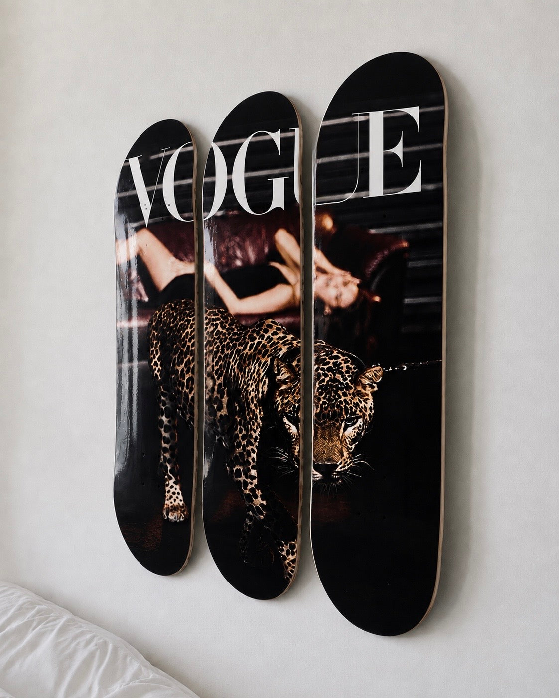 Vogue Cheetah Print Skateboard Wall Decor Set
