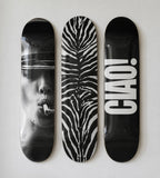 Ciao Zebra Print Skateboard Wall Decor Set