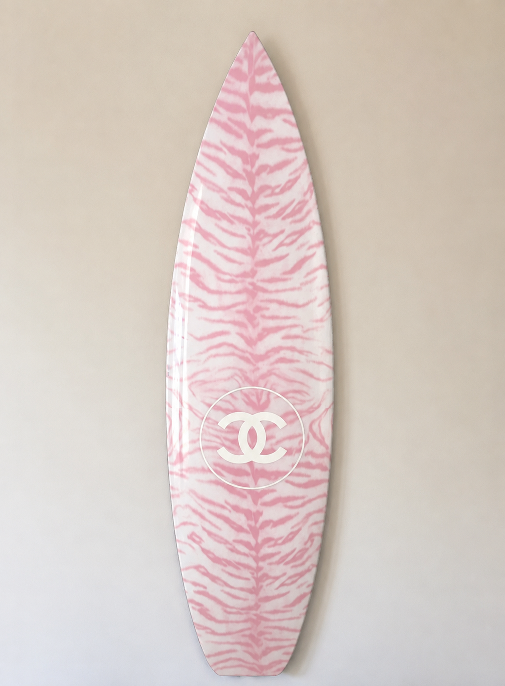 Pink Tiger Surfboard Wall Decor