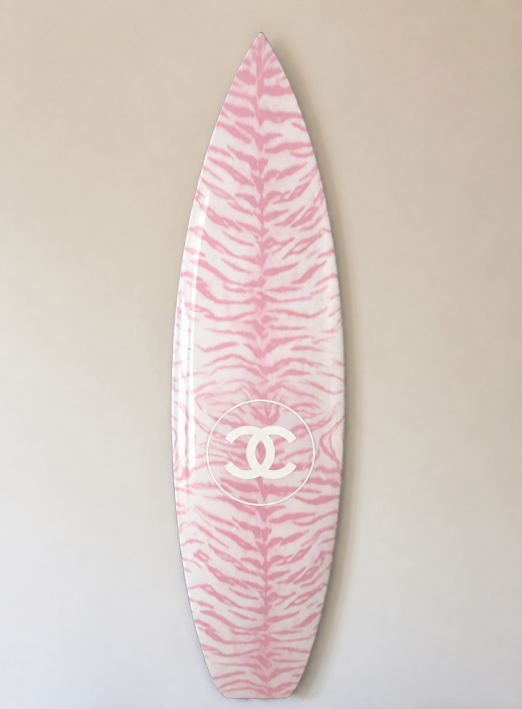 Pink Tiger Surfboard Wall Decor