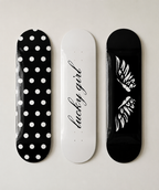 Lucky Girl Polka Dot Skateboard Wall Decor Art