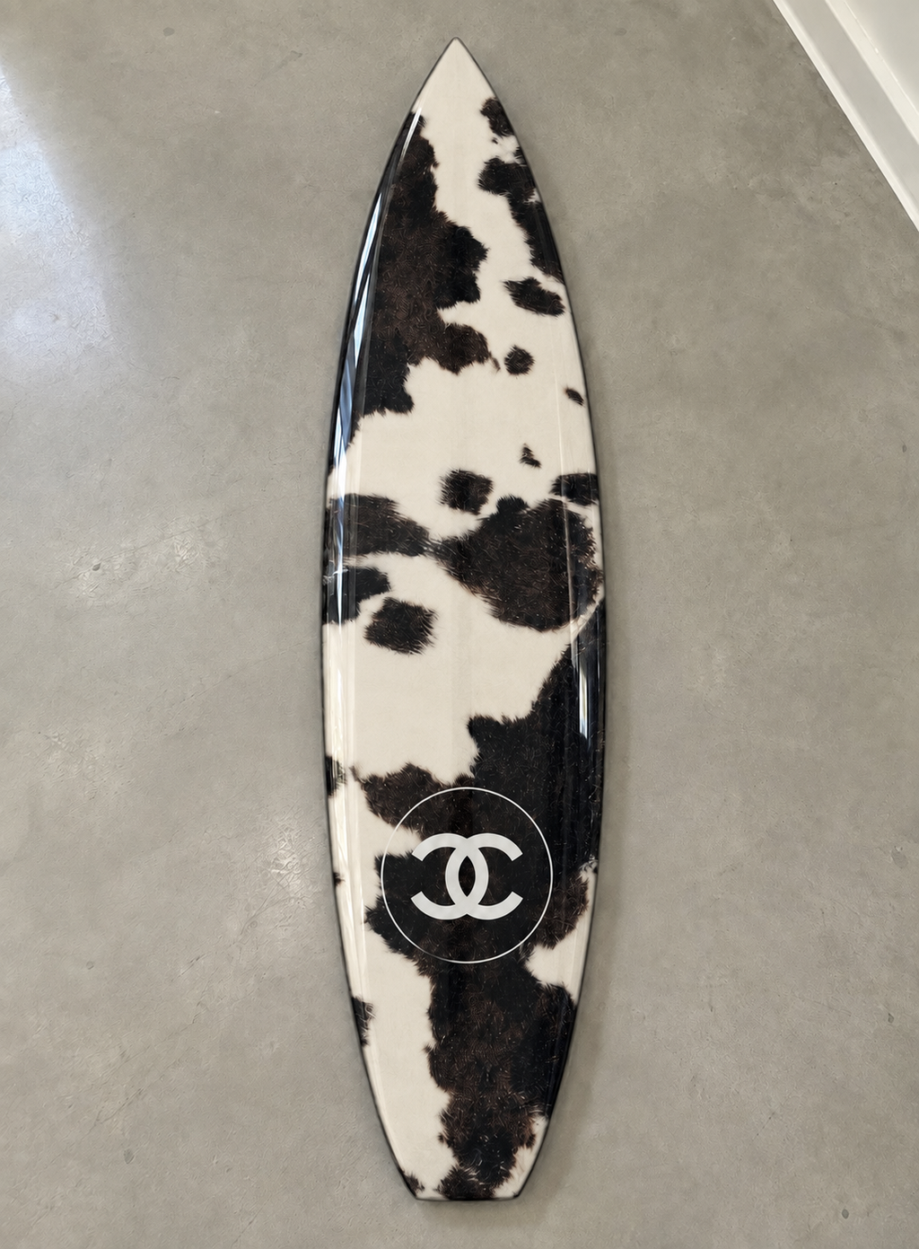 Cow Print Surfboard Wall Decor