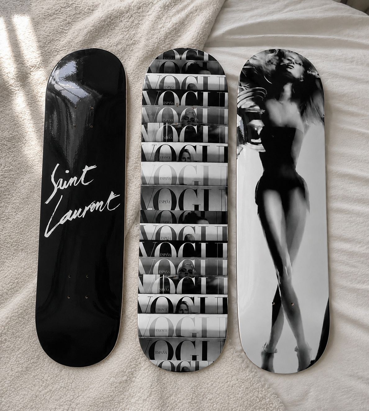 Vogue Saint Laurent Skateboard Wall Decor Set
