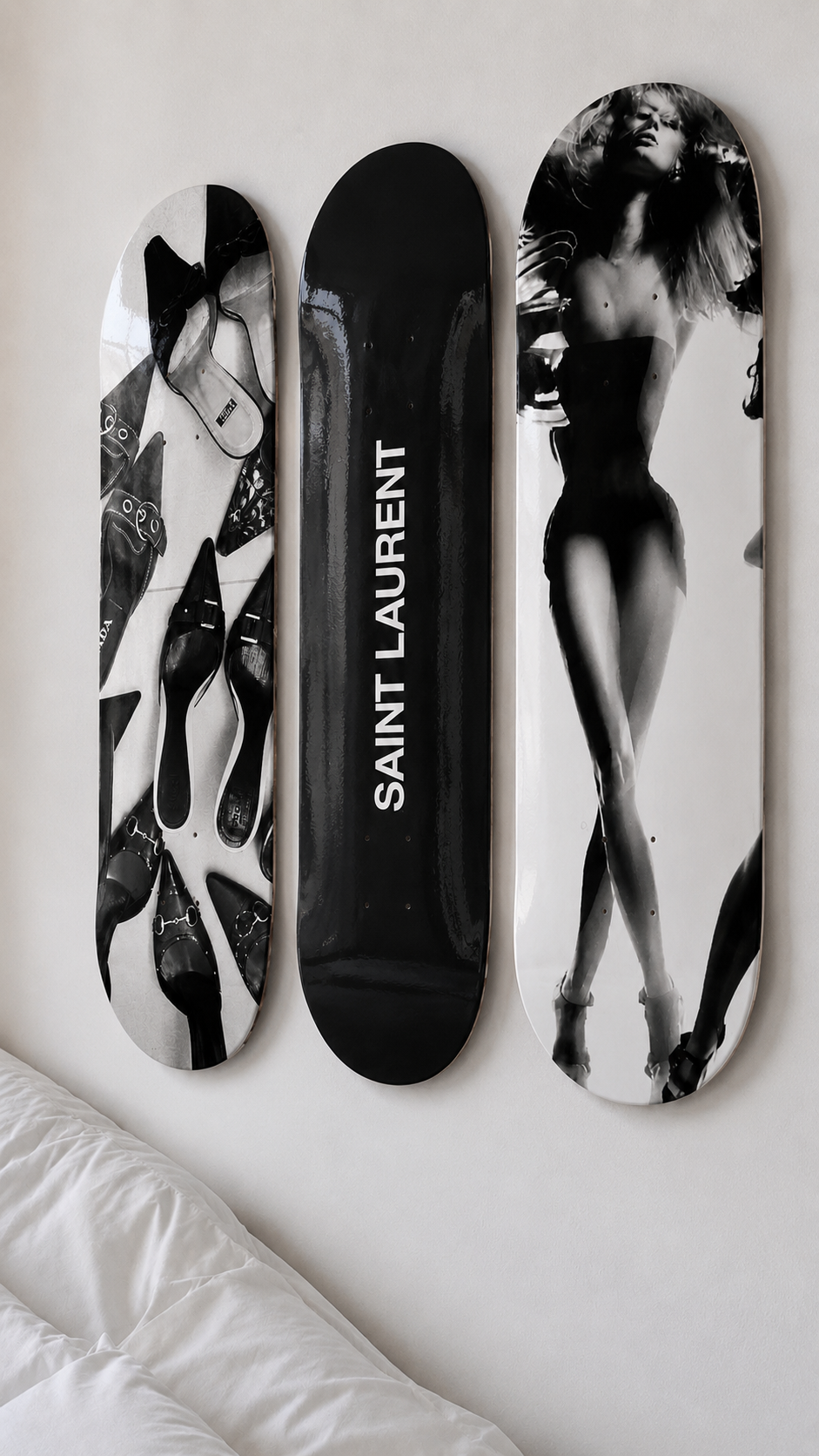 Saint Laurent Skateboard Wall Decor Set