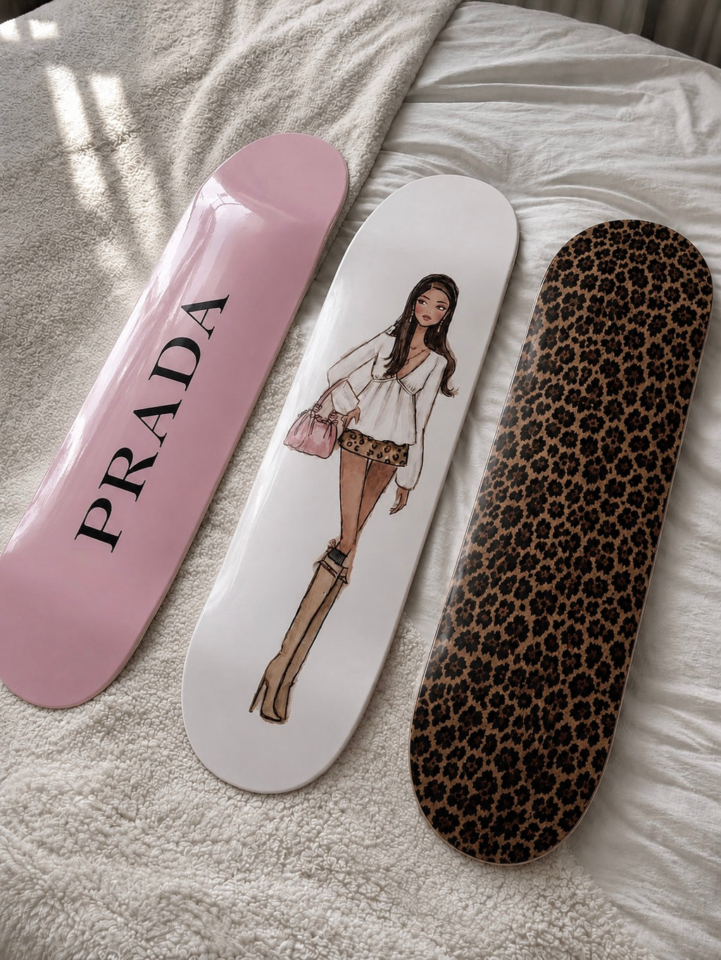 Prada Doll Cheetah Print Skateboard Wall Decor Set