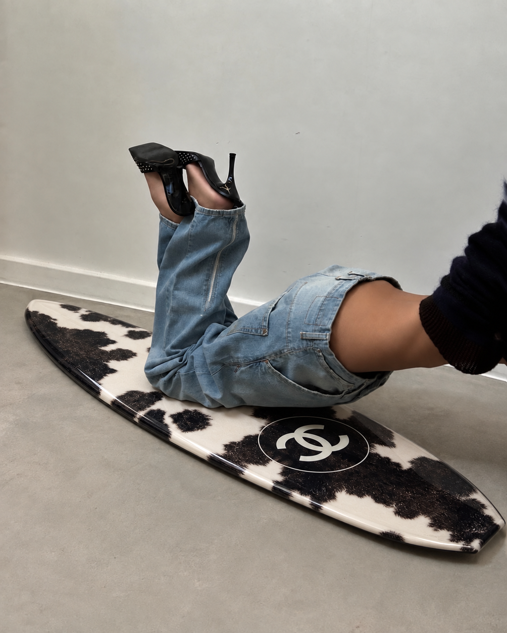 Cow Print Surfboard Wall Decor