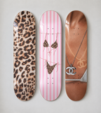 Cheetah Summer Chanel Skateboard Wall Decor Set