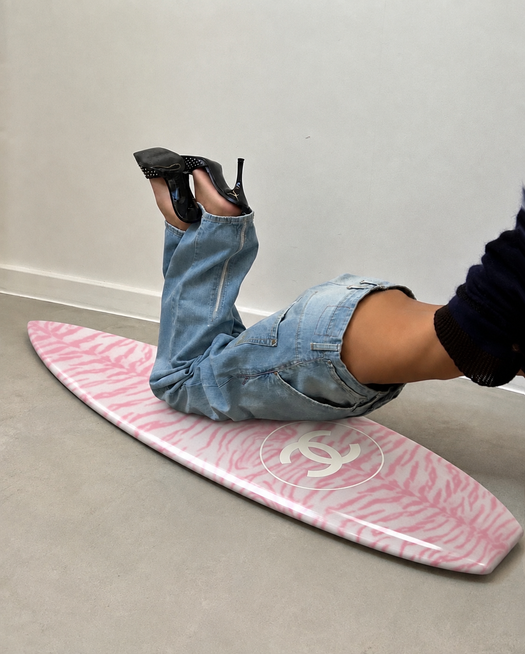 Pink Tiger Surfboard Wall Decor