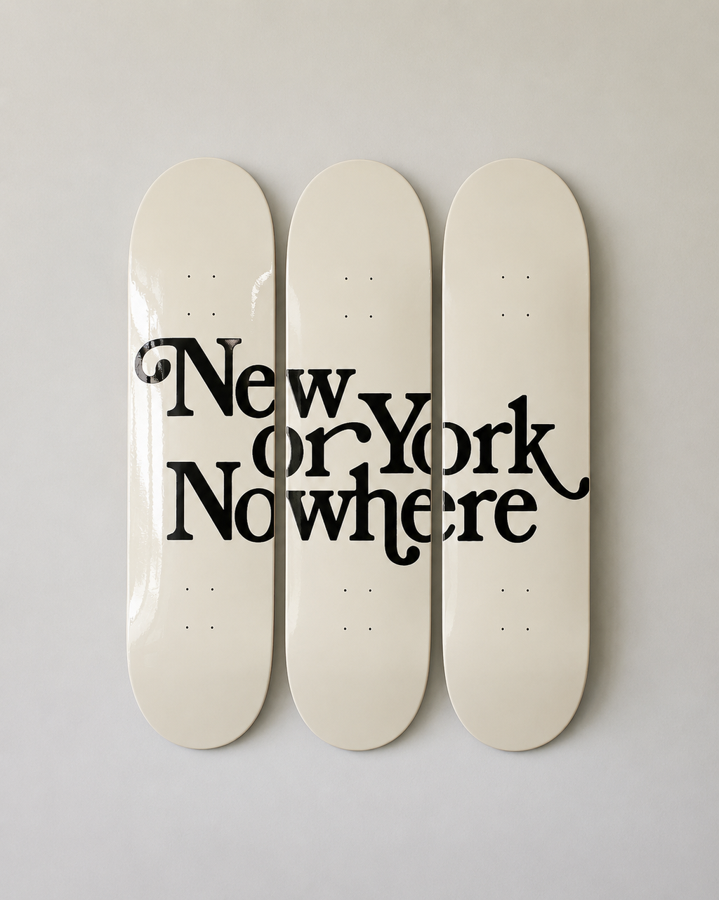New York or Nowhere Skateboard Wall Decor Set