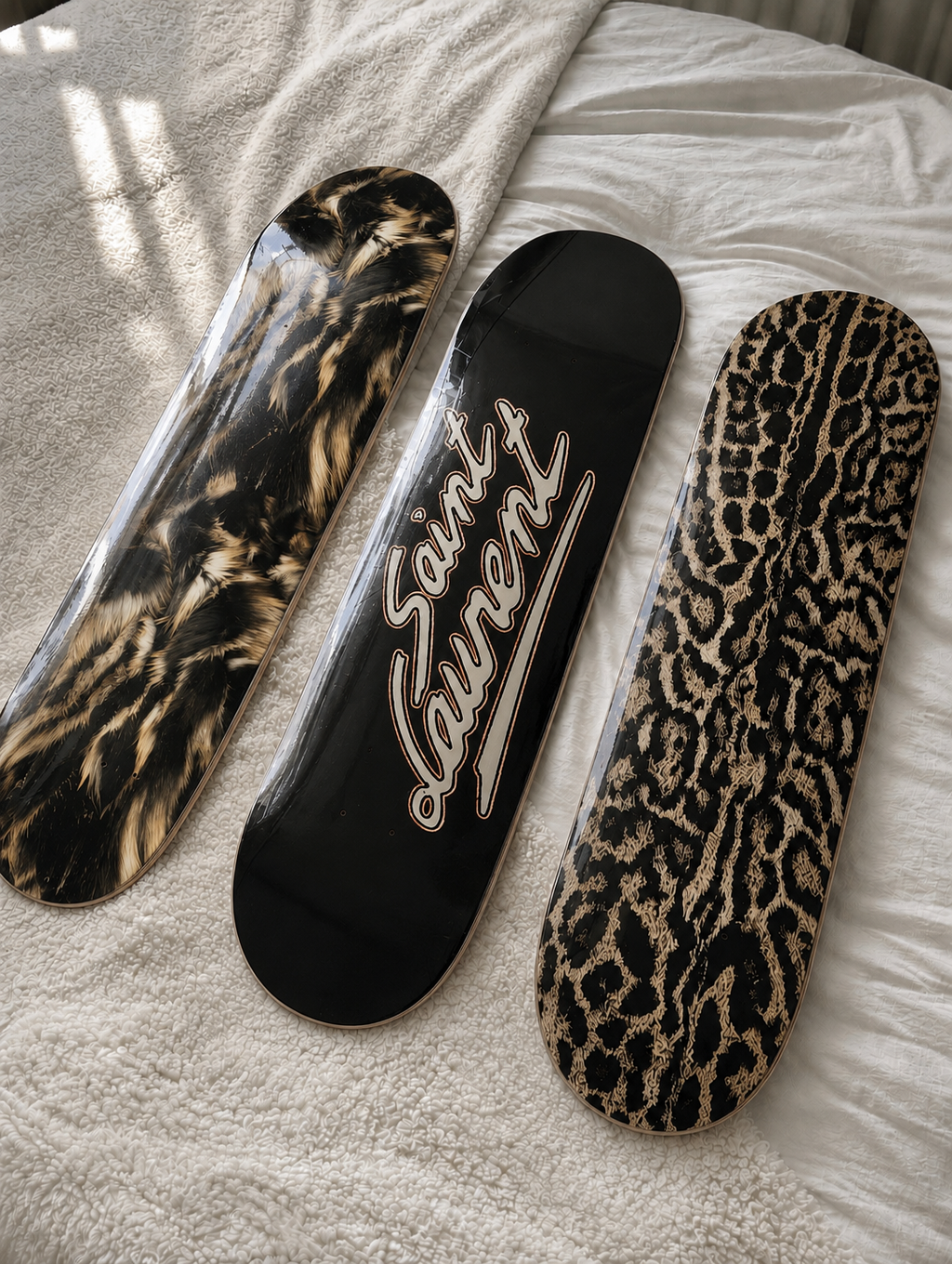 Saint Laurent Cheetah Skateboard Wall Decor Set