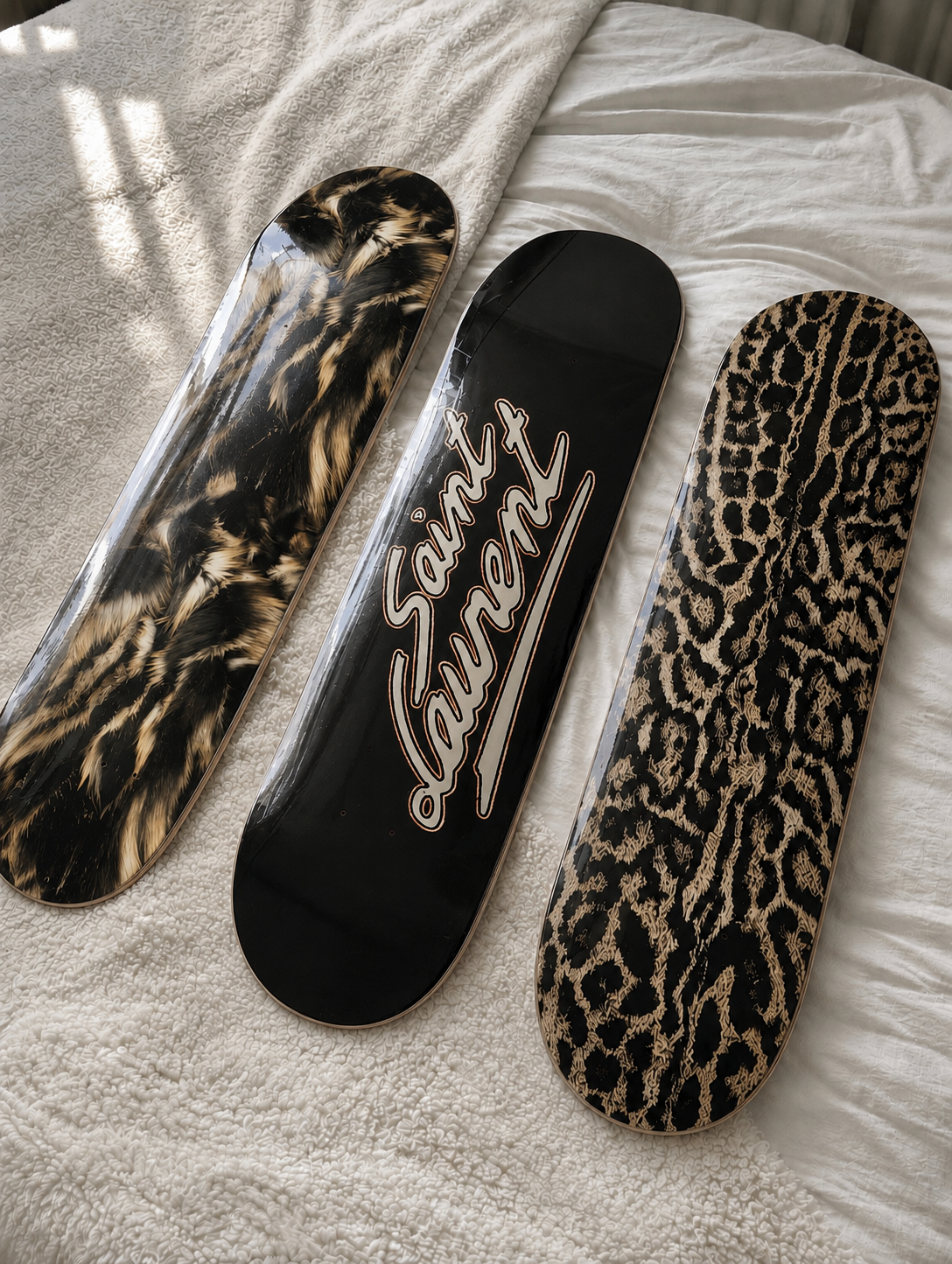 Saint Laurent Cheetah Skateboard Wall Decor Set