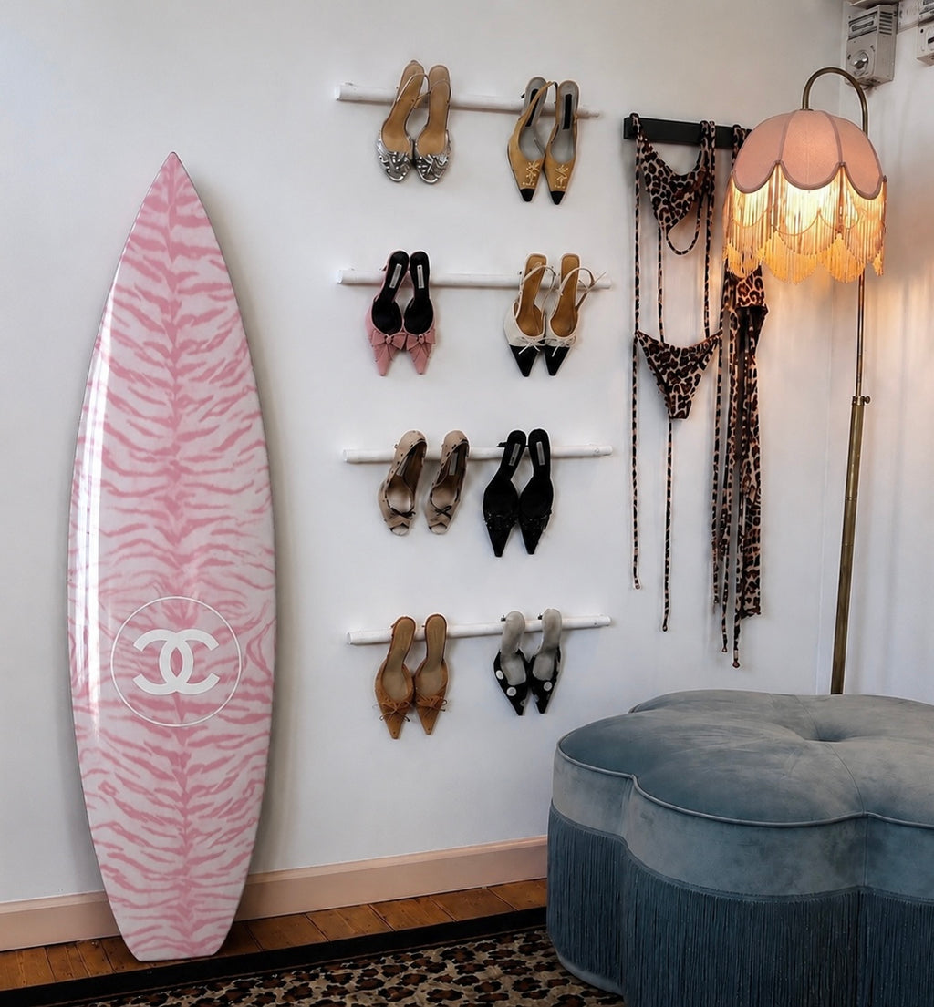 Pink Tiger Surfboard Wall Decor