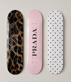Prada and Cheetah Print Skateboard Wall Decor Set