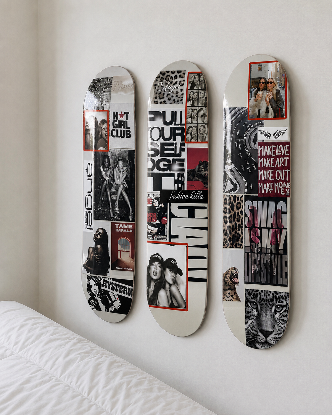 Custom Photo Insert Aesthetic Collage Skateboard Wall Art Set