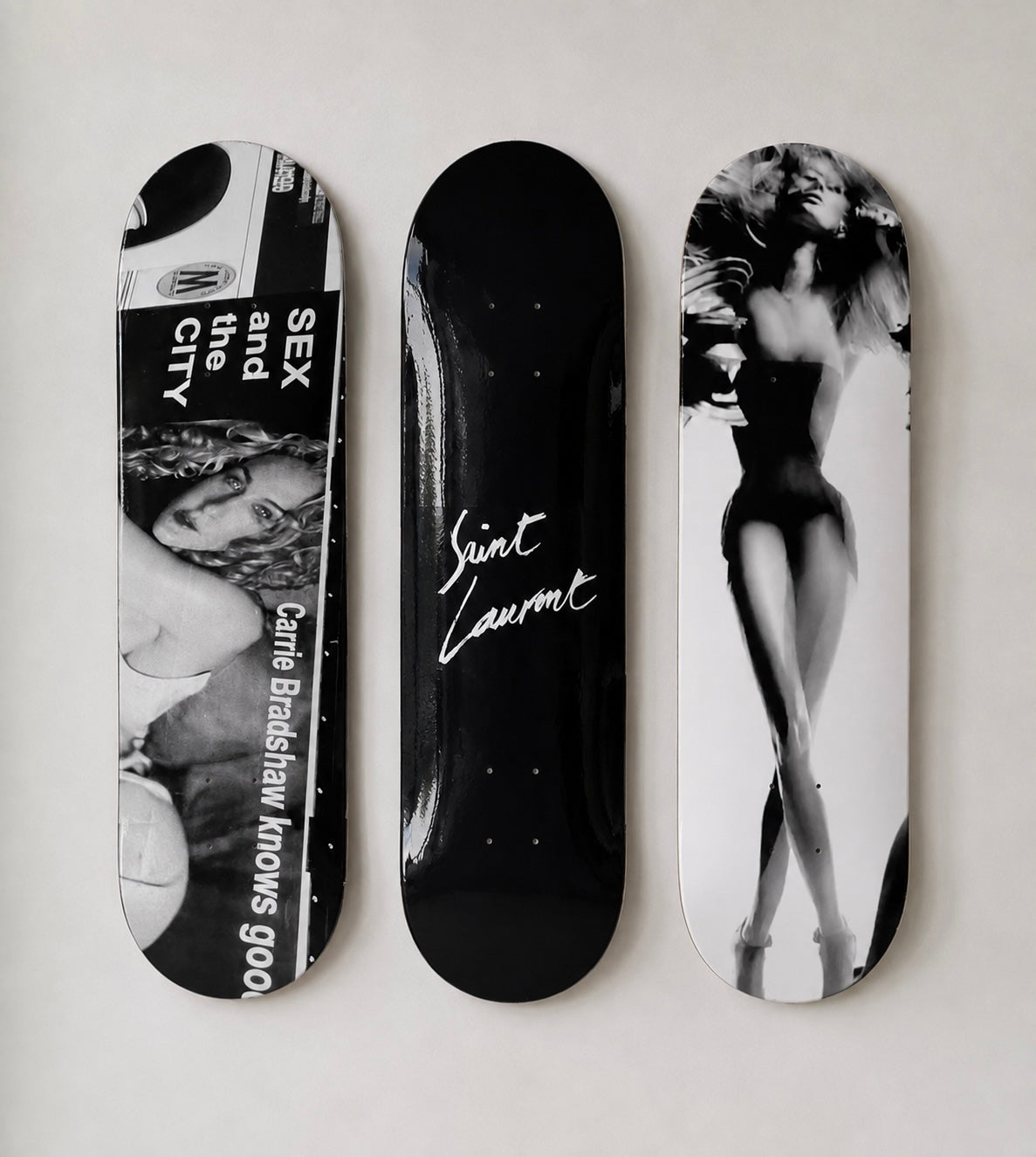 High Fashion Saint Laurent Skateboard Wall Decor Set