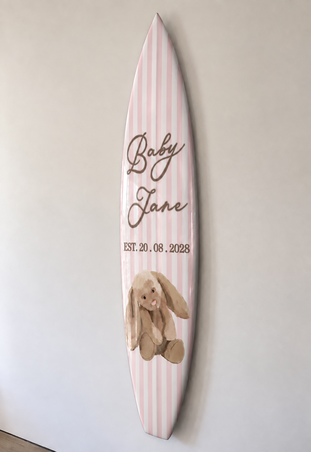 Custom Baby Name Surfboard Wall Decor