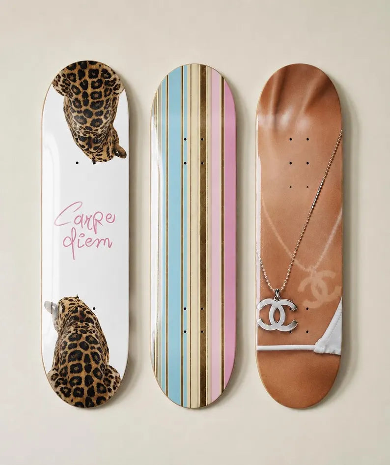 Chanel Cheetah Summer Skateboard Wall Decor Set