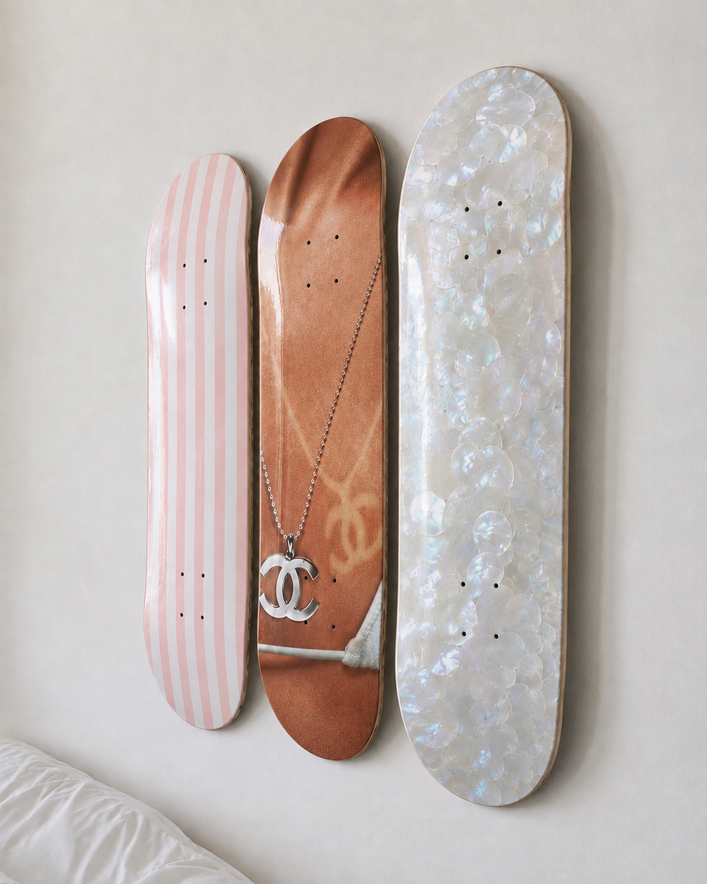 Chanel Pearl Skateboard Wall Decor Set