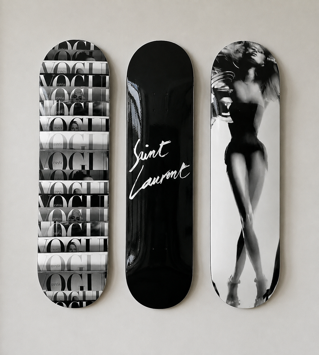 Vogue Saint Laurent Skateboard Wall Decor Set