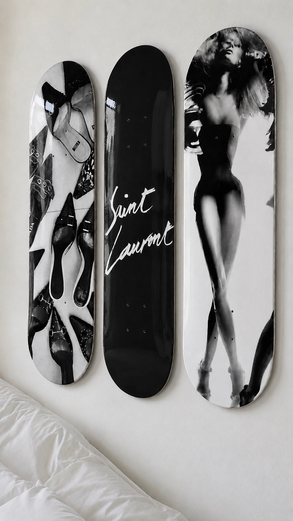 Saint Laurent Skateboard Wall Decor Set