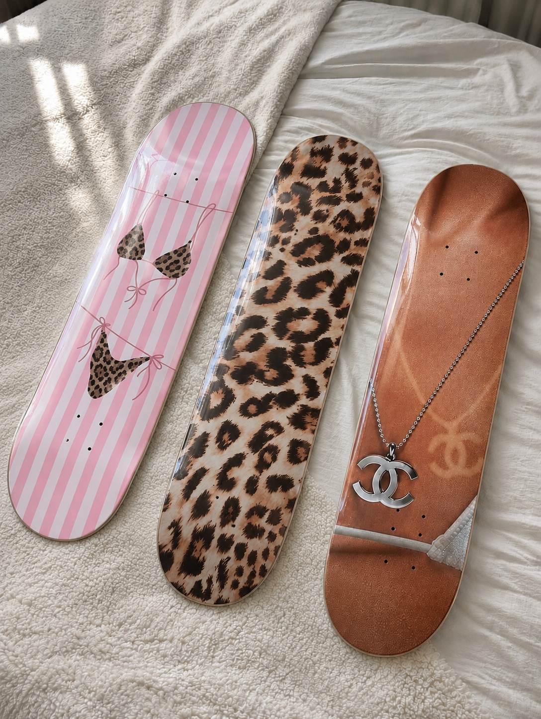 Cheetah Summer Chanel Skateboard Wall Decor Set