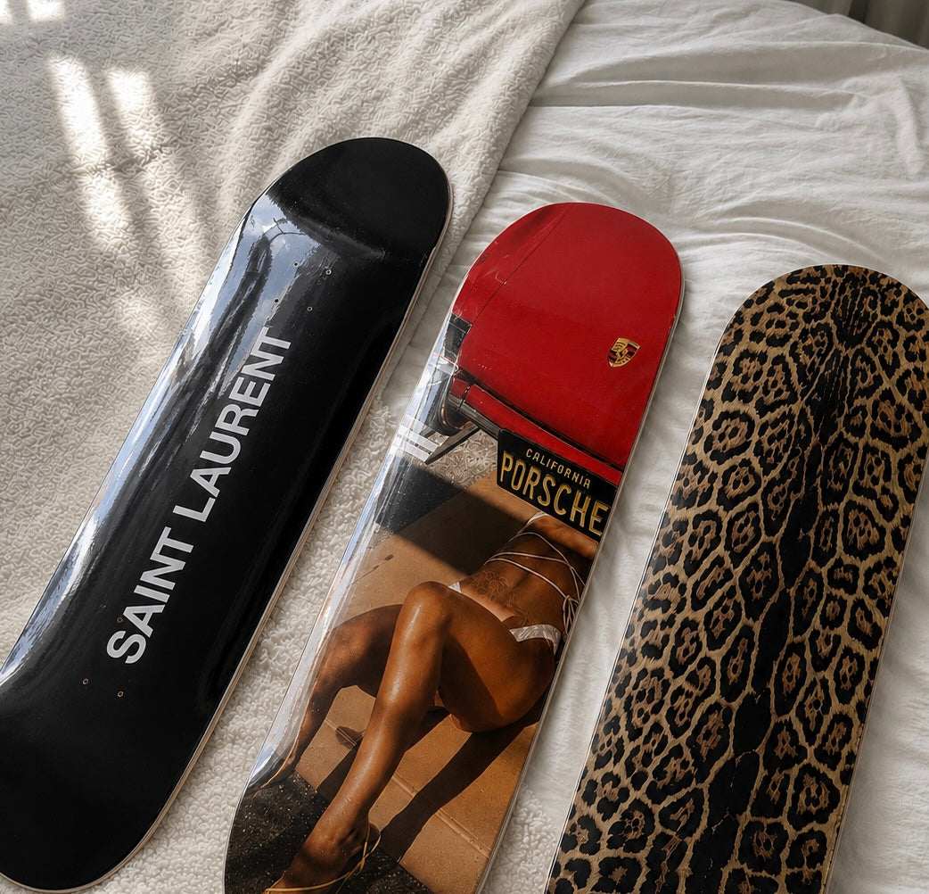 Saint Laurent and Porsche Skateboard Wall Decor Set
