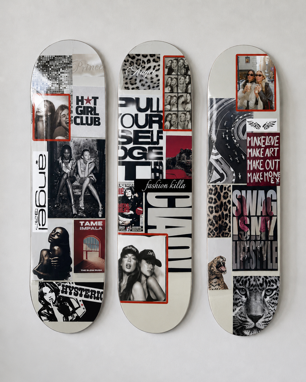 Custom Photo Insert Aesthetic Collage Skateboard Wall Art Set