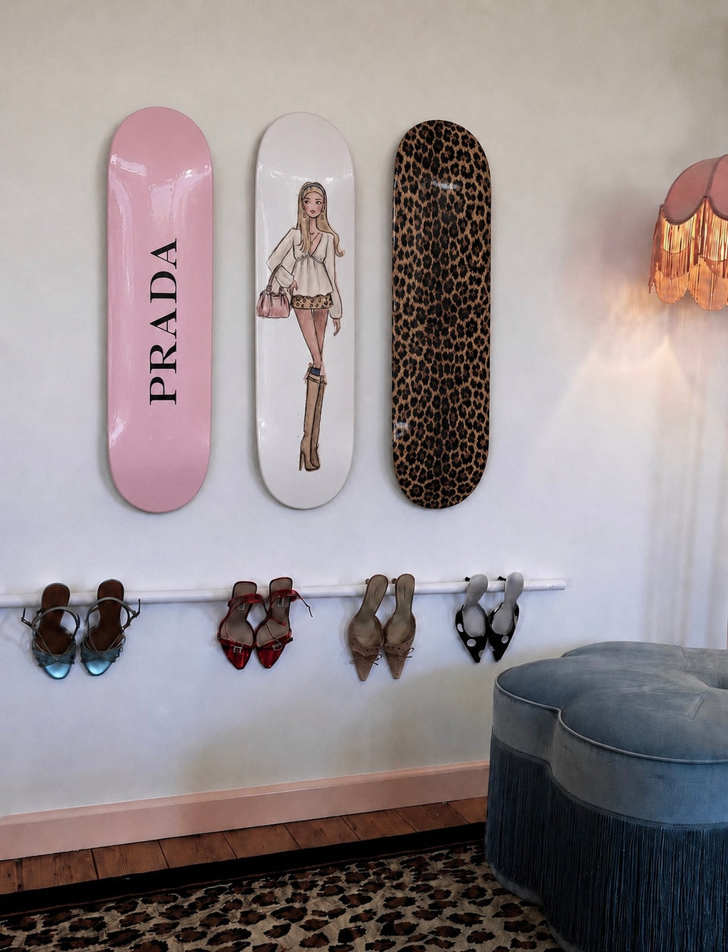 Prada Blondie Cheetah Print Skateboard Wall Decor Set
