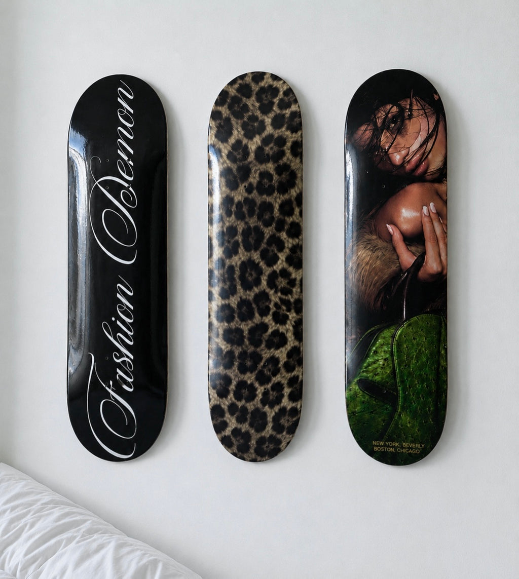Fashion Demon Cheetah Print Skateboard Wall Decor Set
