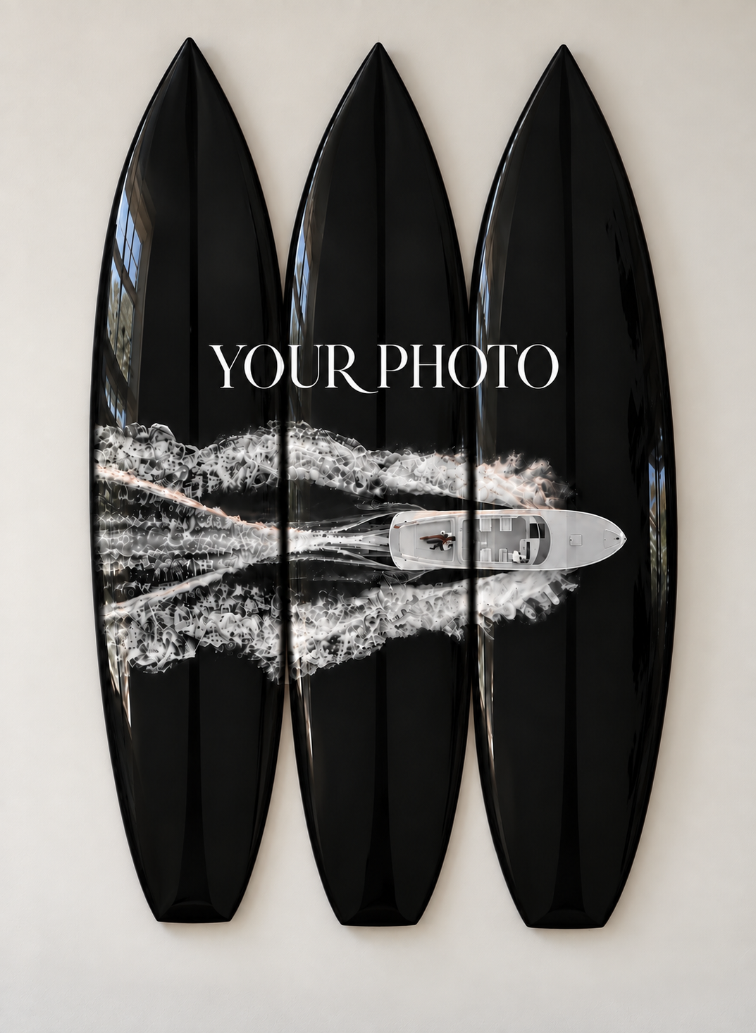 Customizable Photo - Three Surfboard Wall Art Gift Set