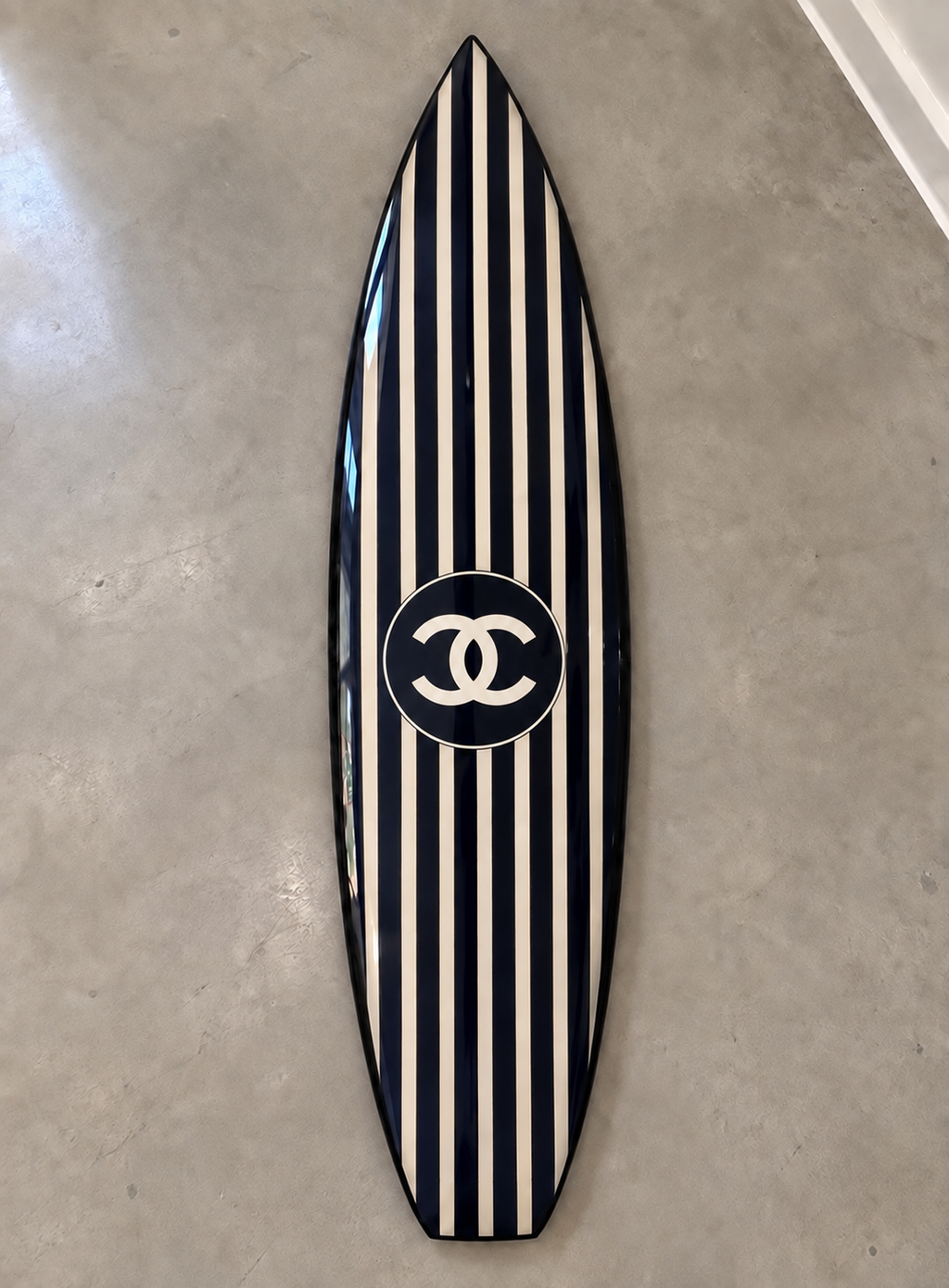 Summer Stripe Surfboard Wall Decor
