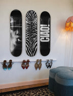 Ciao Zebra Print Skateboard Wall Decor Set