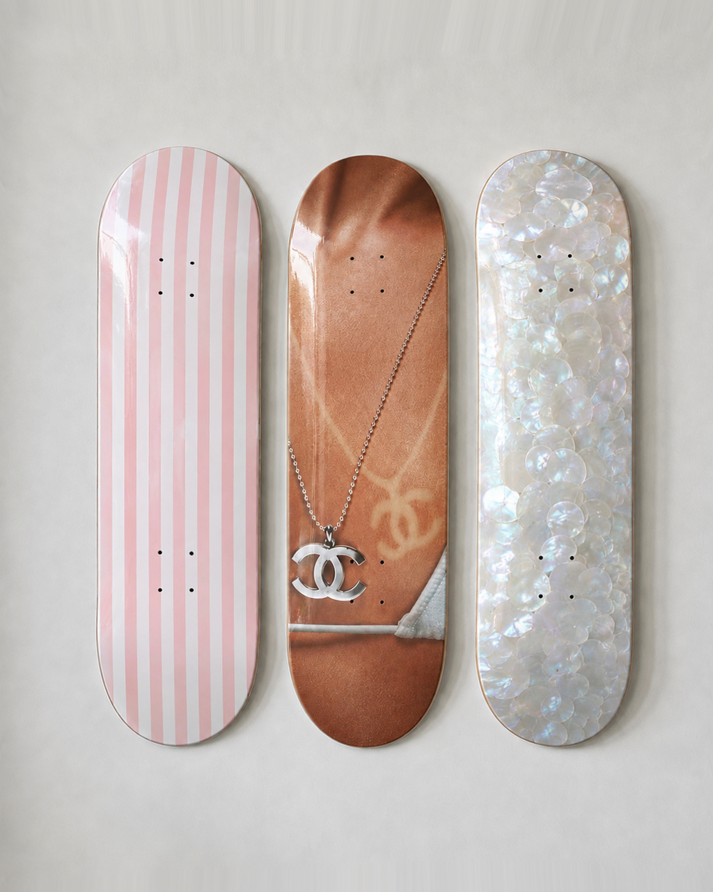 Chanel Pearl Skateboard Wall Decor Set