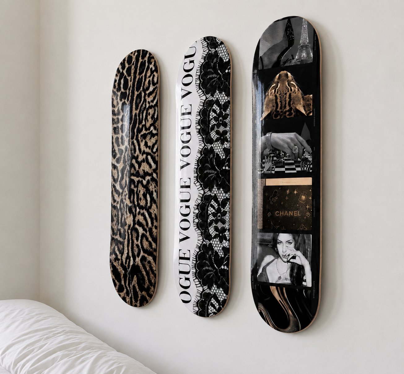 Vogue Cheetah Print Skateboard Wall Decor Set