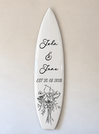 Custom Wedding Name & Date Surfboard Wall Decor