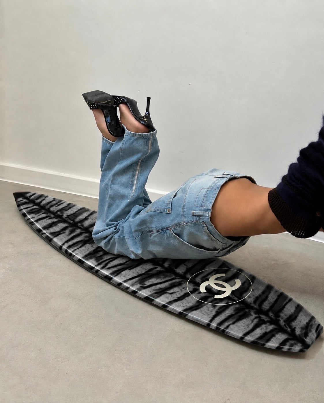 Zebra Print Surfboard Wall Decor