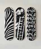 Hysteric Glamour and Zebra Print Skateboard Wall Decor Set