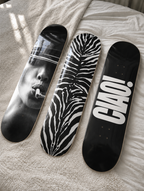 Ciao Zebra Print Skateboard Wall Decor Set
