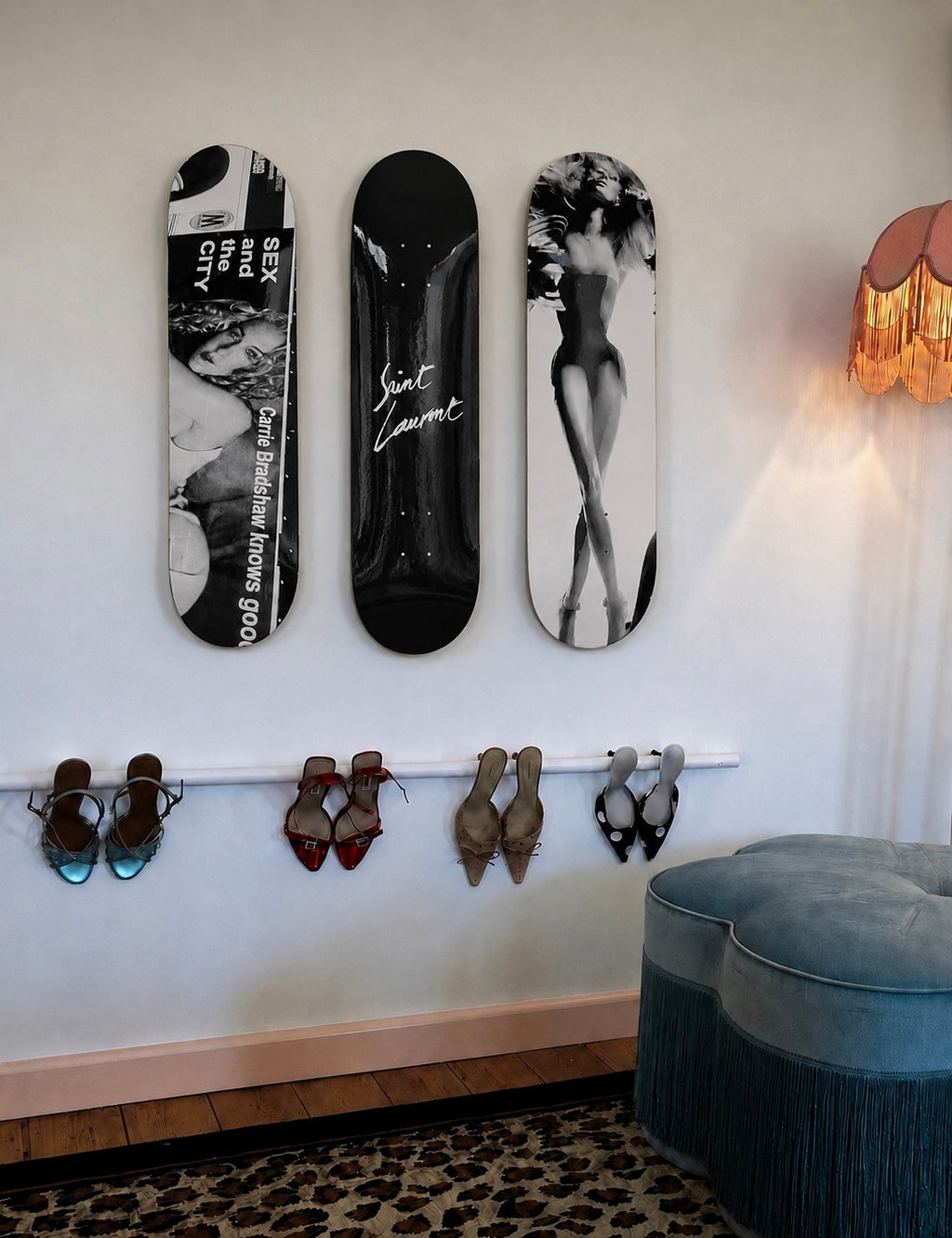 High Fashion Saint Laurent Skateboard Wall Decor Set