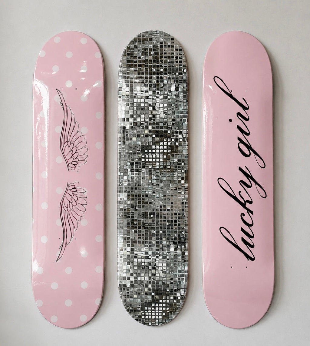 Lucky Girl Skateboard Wall Decor Set
