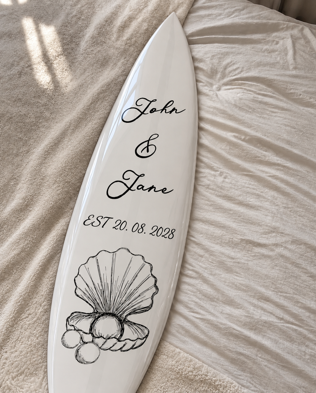 Custom Wedding Name & Date Surfboard Wall Decor
