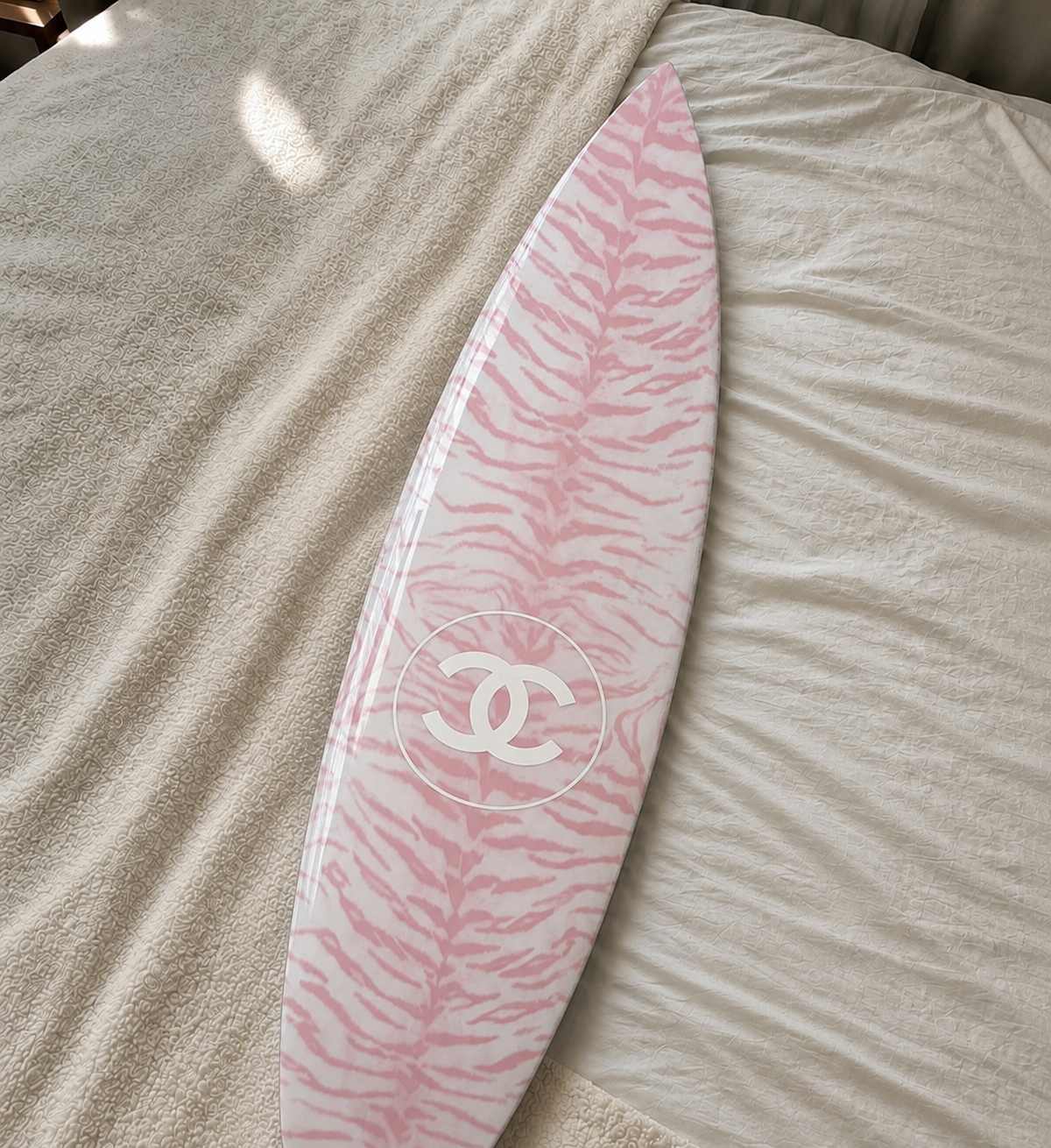 Pink Tiger Surfboard Wall Decor
