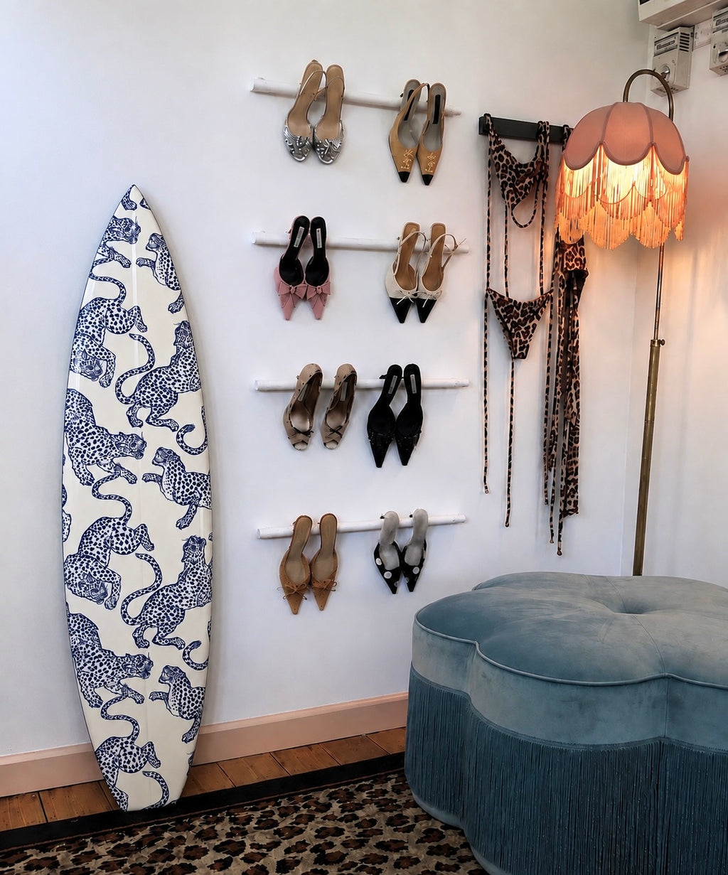 Porcelain Tiger Surfboard Wall Decor